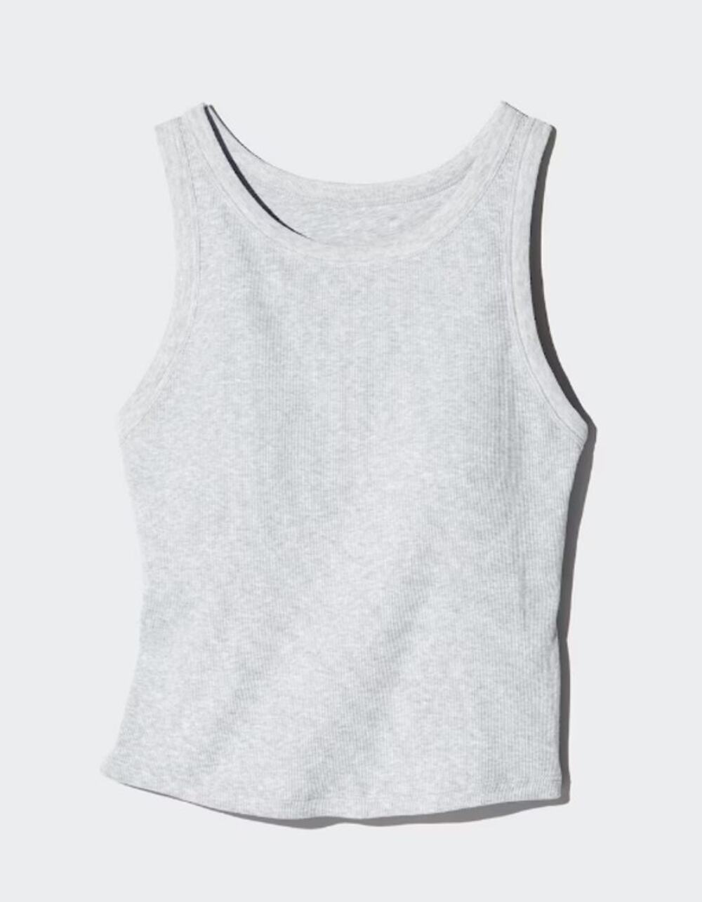 Uniqlo Ribbed Cropped Bra Top 2025 Version in Light Gray